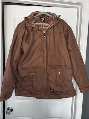 Berne CCWJ01BB Duck Work Jacket XLT Brown Tall Concealed Carry